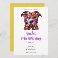 Pit Bull Flower Face Dog Lover Birthday Party
