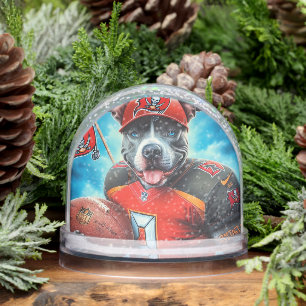 PIT BULL FOOTBALL SNOWGLOBE