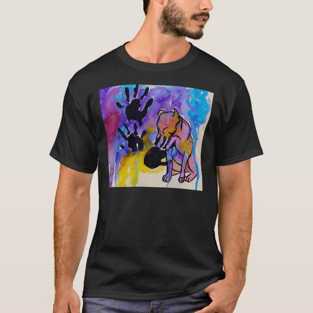 Pit Bull Hand Print T-Shirt (Front)