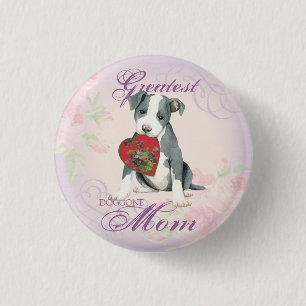 Pit Bull Heart Mum 3 Cm Round Badge