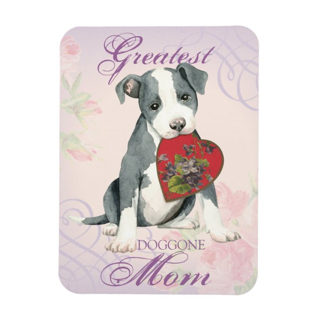 Pit Bull Heart Mum Magnet (Vertical)
