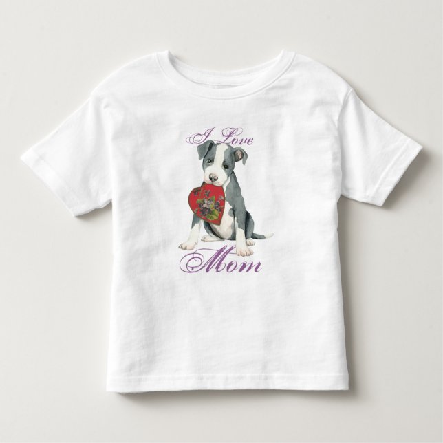 Pit Bull Heart Mum Toddler T-Shirt (Front)