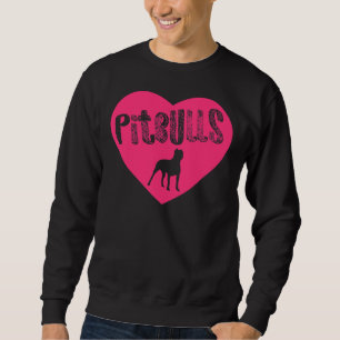 Pit Bull Heart Pitbulls Pink Transparent American Sweatshirt