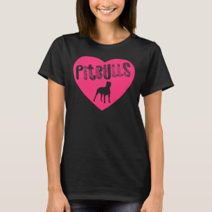 Pit Bull Heart Pitbulls Pink Transparent American T-Shirt