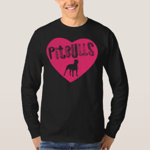Pit Bull Heart Pitbulls Pink Transparent American  T-Shirt