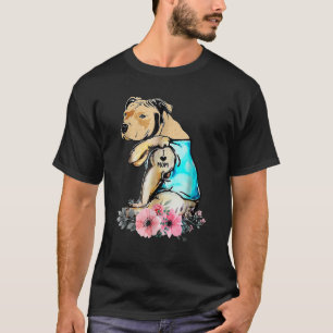 Pit Bull I Love Mum Tattoo Mother s day T-Shirt