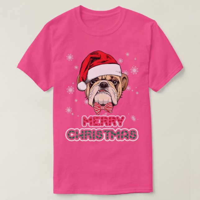 Pit Bull In Santa Hat Ugly Christmas Sweater Funny (Design Front)