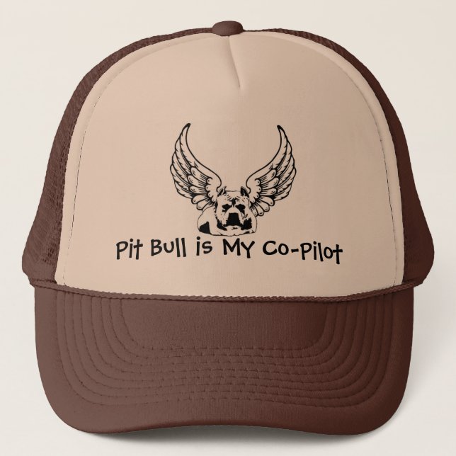 Pit Bull is My Co-Pilot - Trucker Style Ball Cap (Front)