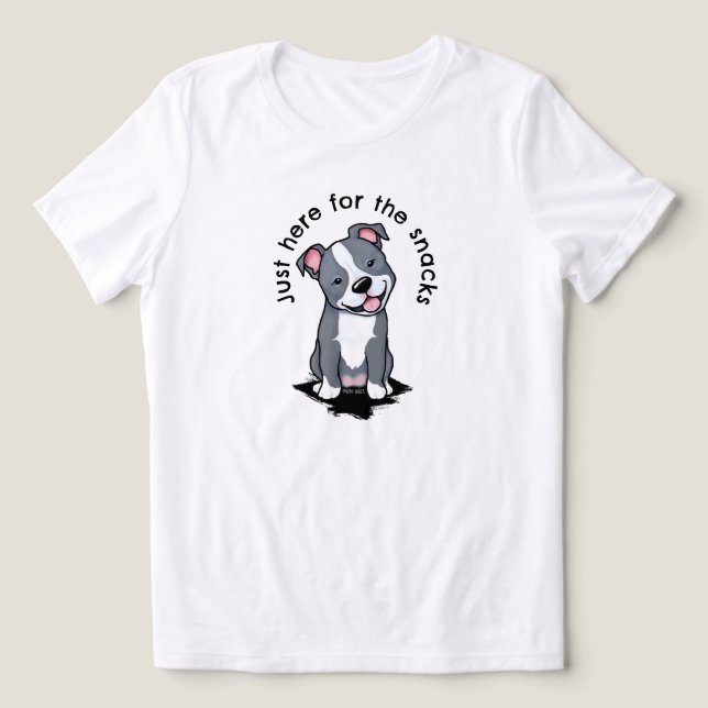 Pit Bull Just Here For Snacks T-Shirt Tri-Blend Shirt (Design Front)