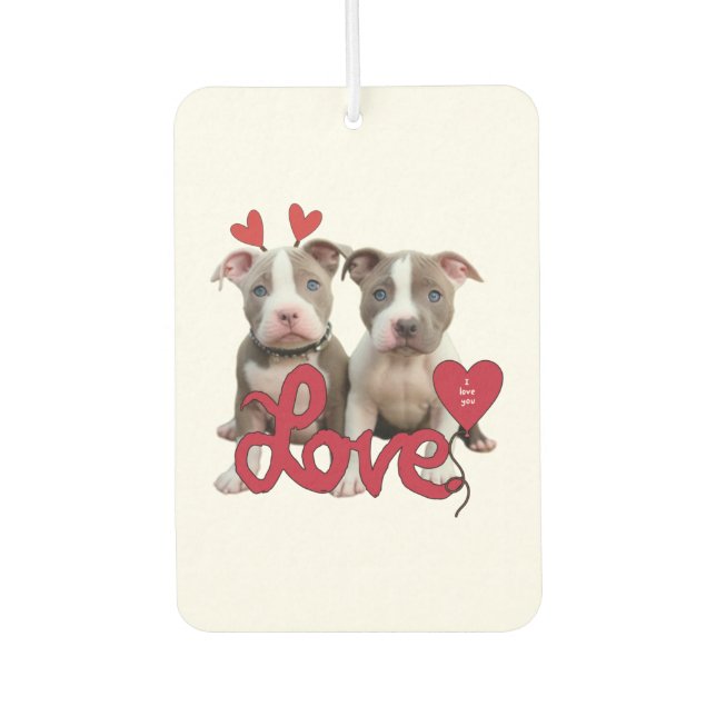 Pit bull love car air freshener (Front)