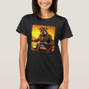 pit bull motorcycle, funny dog, cool biker, funny T-Shirt