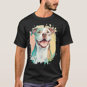Pit Bull Mum Dog Lover Colourful Artistic Pitbull T-Shirt