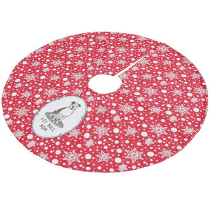Pit Bull Mum (lt brindle white 3) Fleece Tree Skirt