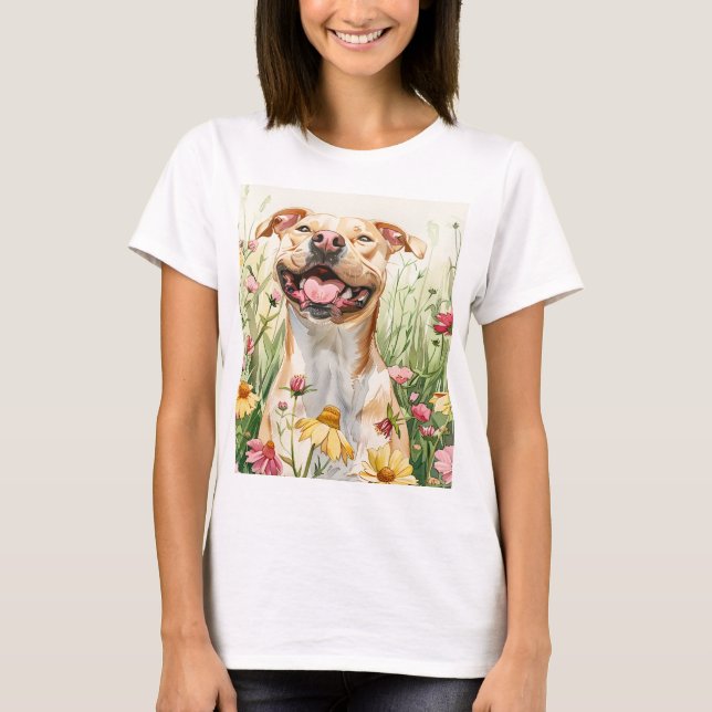 Pit Bull Mum Tee – Watercolor (Front)