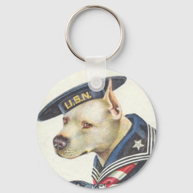 Pit Bull Navy Key Ring (Front)