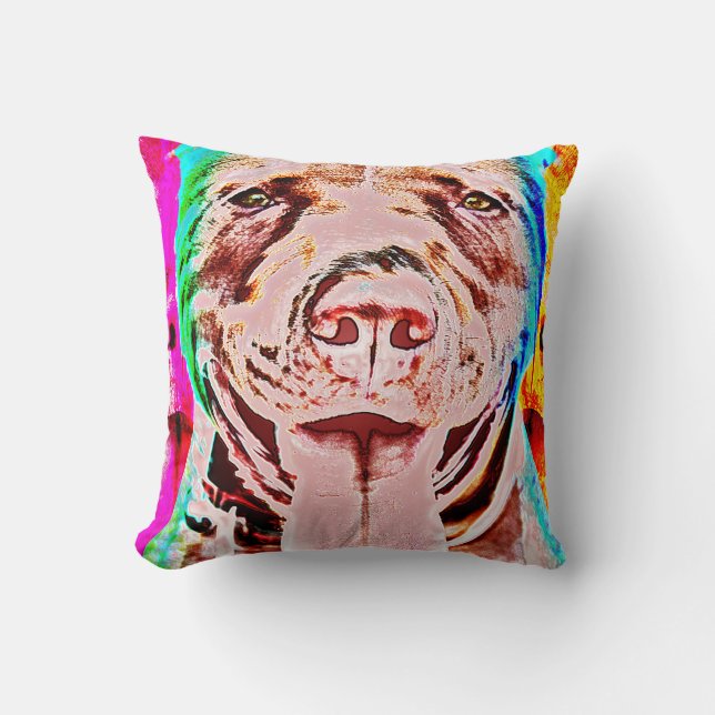 Pit Bull Pop Art Cushion (Front)