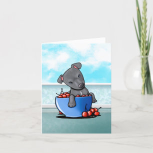 Pit bull Puppy Card