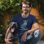 Pit Bull Puppy Dog Wearing Glasses Personalised T-Shirt<br><div class="desc">This custom graphic tee features an illustration of a handsome pup. This dapper dog is wearing a pair of teal coloured glasses and a lime green bow tie. At the bottom of the pit bull puppy graphic is a spot to add a name or your own custom message in coordinating...</div>