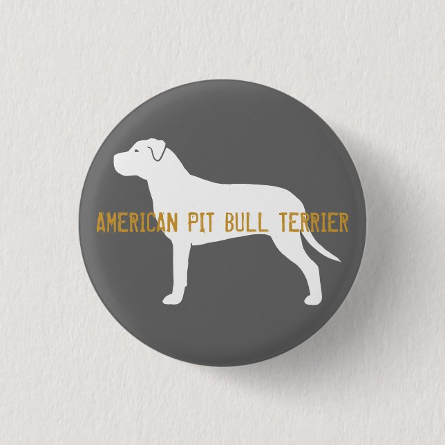 Pit Bull Silhouette 3 Cm Round Badge (Front)