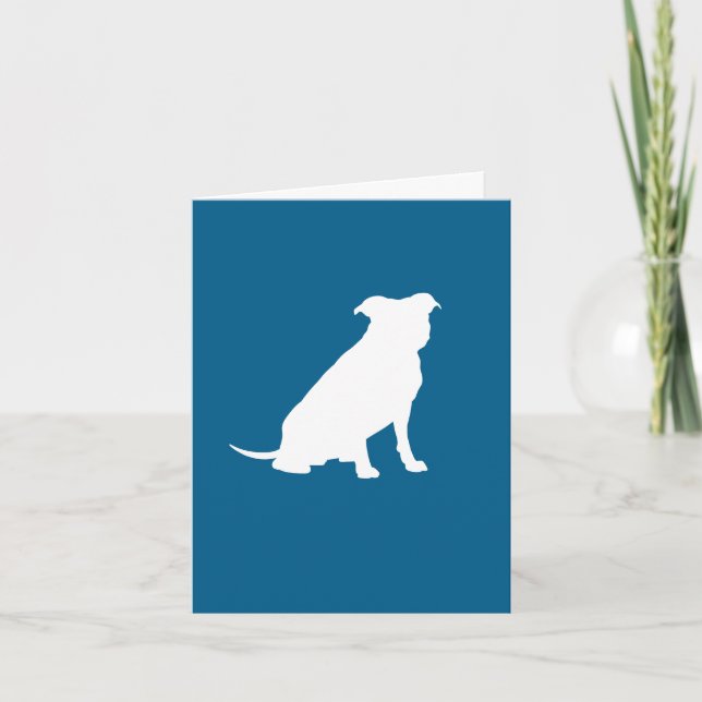 Pit Bull Silhouette Baby Shower Puppy Dog Thank You Card (Front)