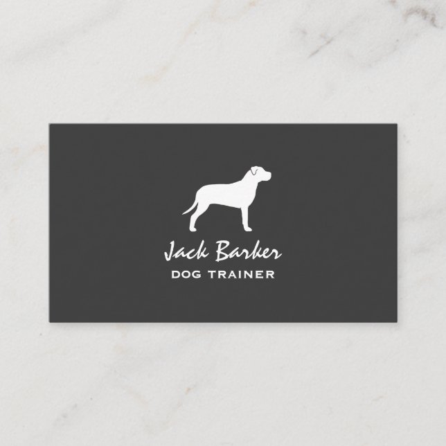 Pit Bull Silhouette Business Card (Front)