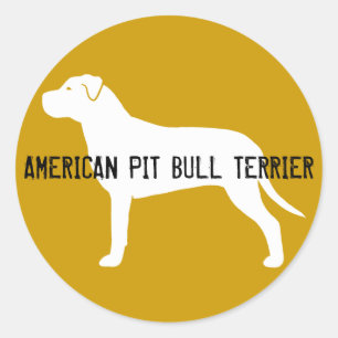 Pit Bull Silhouette Classic Round Sticker