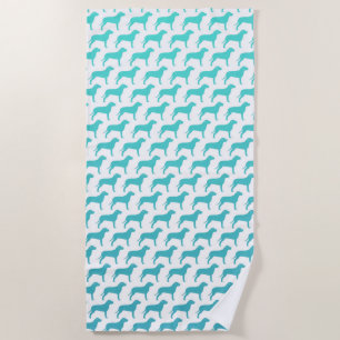Pit Bull Silhouettes Pattern Beach Towel