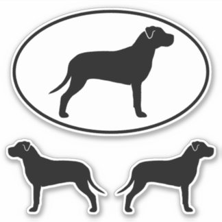 Pit Bull Silhouettes Vinyl Sticker Set