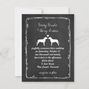 Pit Bull Silhouettes Wedding Announcement