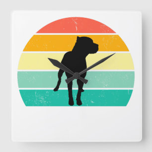 Pit Bull Square Wall Clock