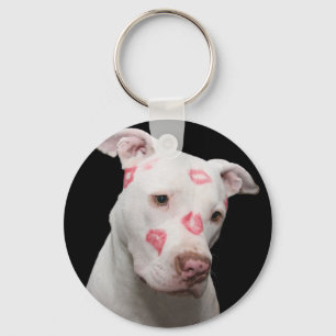 Pit bull sweet kisses key ring