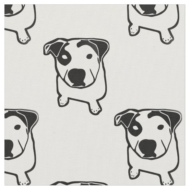 Pit Bull T-Bone Graphic Fabric (Close Up)