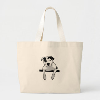 Pit Bull T-Bone Graphic Large Tote Bag