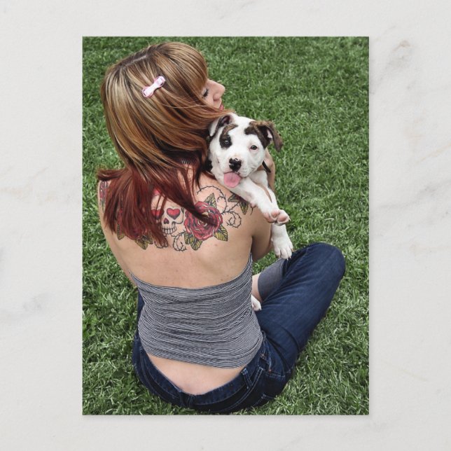 Pit Bull T-Bone Lucky Puppy Postcard (Front)