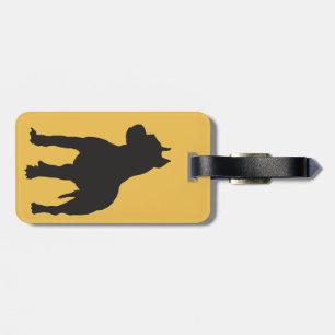 Pit Bull Terrier Black Silhouette Luggage Tag