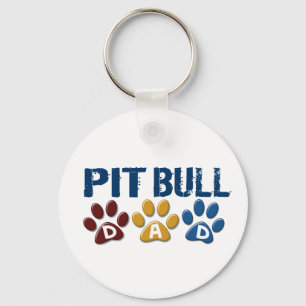 PIT BULL TERRIER Dad Paw Print 1 Key Ring