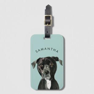 Pit Bull Terrier Dog Painting Luggage Tag