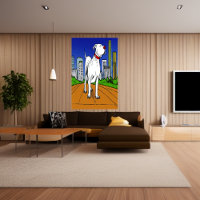 Pit Bull Terrier in the park | AI Art Poster