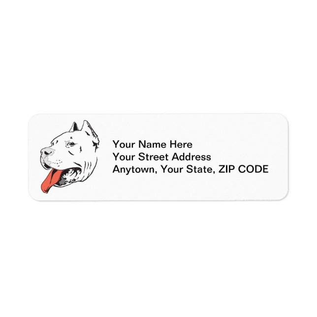 Pit Bull Terrier Personalised Return Address Label (Front)