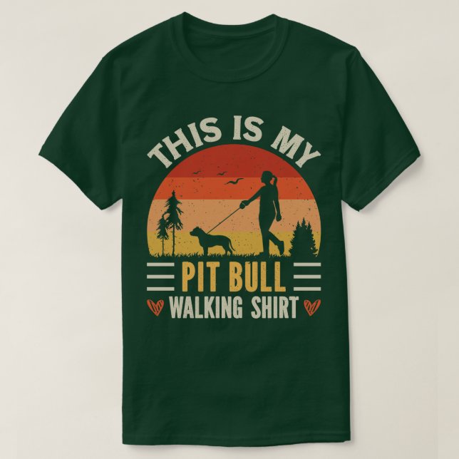 Pit Bull Walking 1 T-Shirt (Design Front)