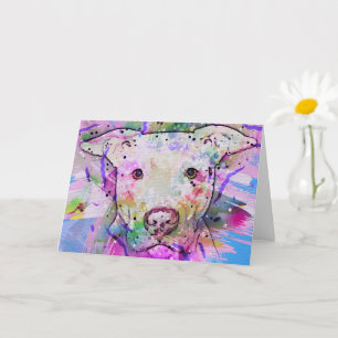 Pit Bull Watercolor Art Card