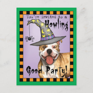 Pit Bull Witch Invitation