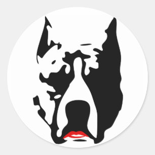 Pit Bull with Lipstick Classic Round Sticker