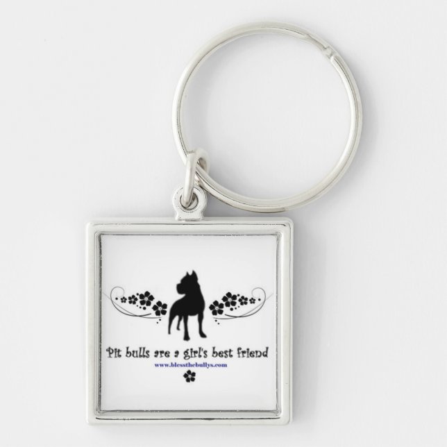 Pit Bulls are a Girl's Best Friend keychain (Front)