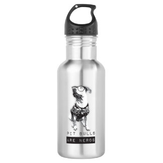 Pit Bulls are Nerds Stainless Steel Water Bottle