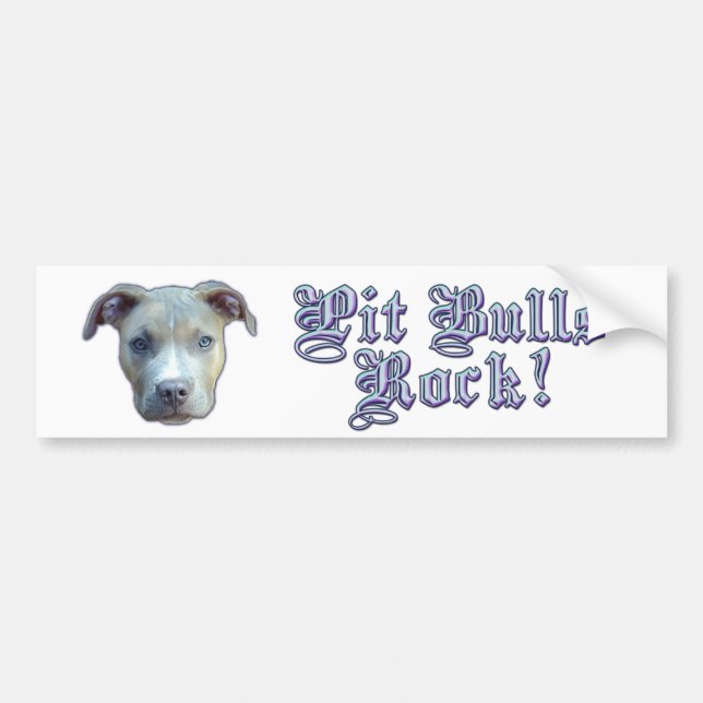 Pit Bulls Rock! Bumpersticker Bumper Sticker (Front)