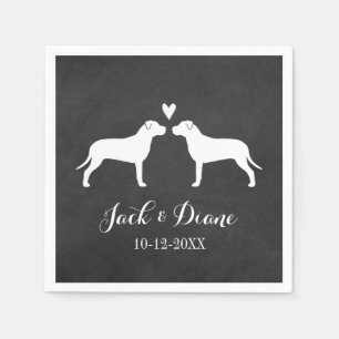 Pit Bulls Wedding Couple with Custom Text Napkin