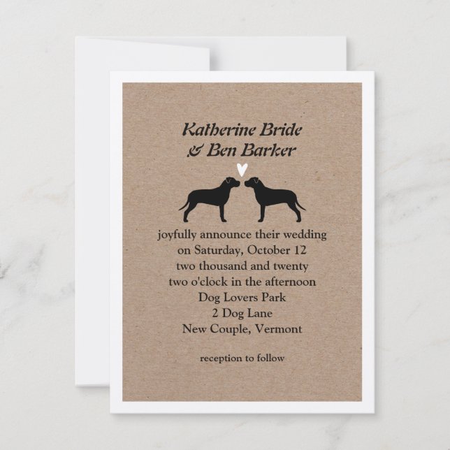 Pit Bulls Wedding Invitation (Front)
