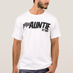 Pit Crew Auntie Race Birthday Family Racing Auntie T-Shirt