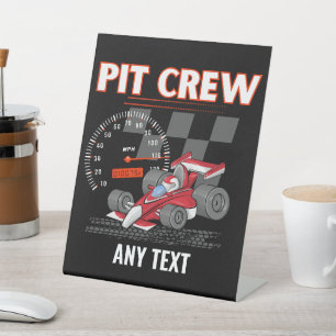 Pit Crew Birthday Party Theme Race Cars Matching Pedestal Sign